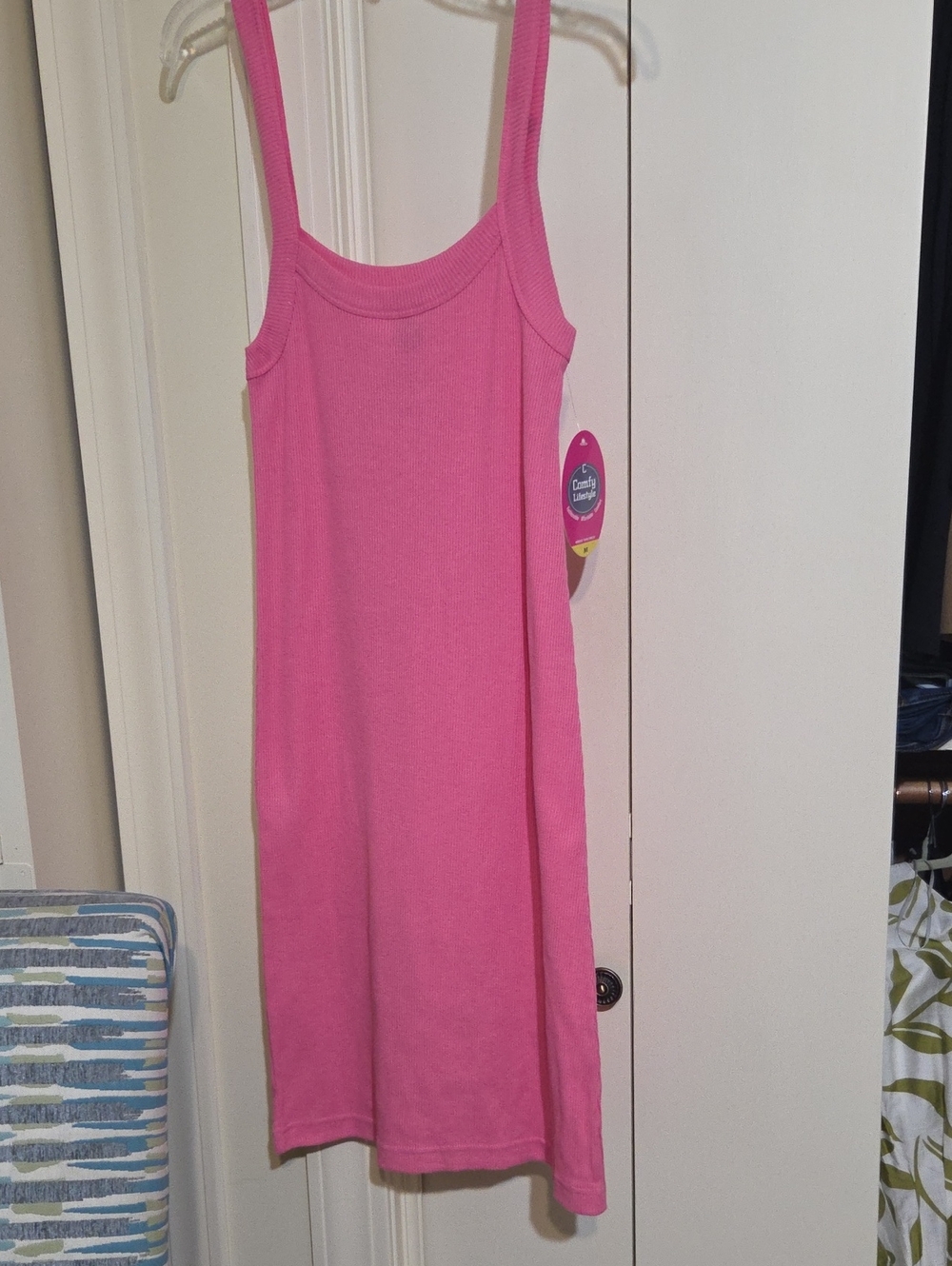 Unbranded Pink Ribbed Tank Mini Dress